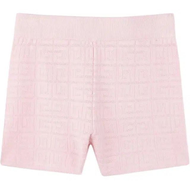 纪梵希 纯色罗纹提花短裤 儿童款 粉色
