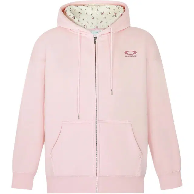 木清清 秋冬碎花拼接连帽加绒外套帽衫卫衣 女款