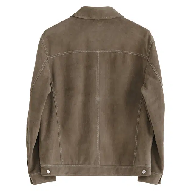 丹宁哲学 高端新西兰绵羊皮男士纯色翻领直筒型皮衣 男款