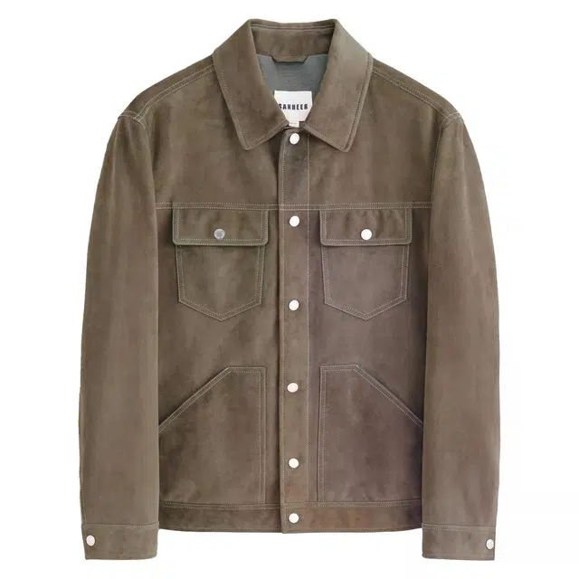 丹宁哲学 高端新西兰绵羊皮男士纯色翻领直筒型皮衣 男款