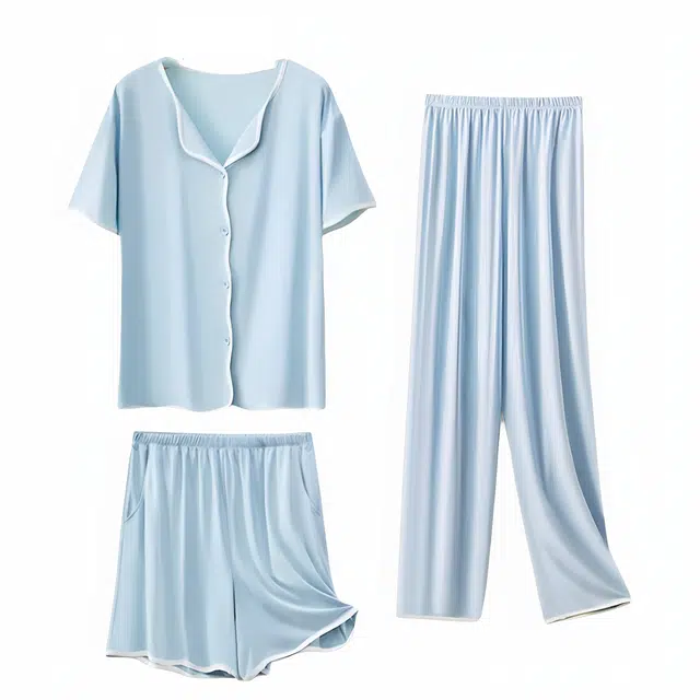潞优野 女士轻盈天丝家居服短袖薄款夏季大码冰丝睡衣套装 女款