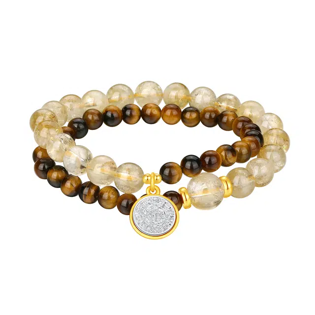 【财运亨通】 七可 财源滚滚 招财转运八方来财时来运转 小众气质设计感日常通勤 #好运天然 黄水晶 手串 男女同款情侣款