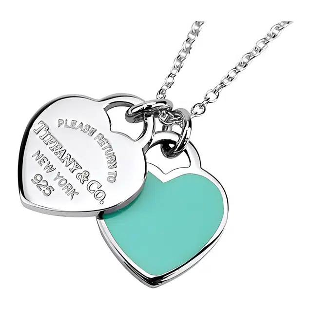 TIFFANY CO. Return to Tiffany Double Heart Tag 925
