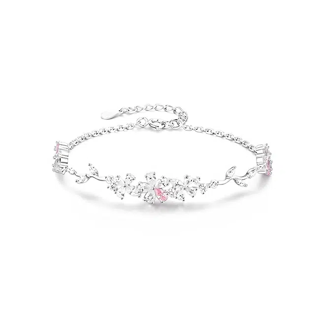 匆匆那年 花开心动 轻奢高级感 桃花设计 精致百搭 可调节 闪耀桃花 桃运连连 琉璃 手链 女款