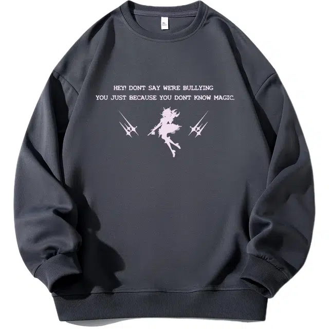 王者荣耀 美式人物流行字母长袖落肩款宽松舒适青少年高颜值休闲百搭时尚潮牌圆领卫衣 瑶款 男女同款