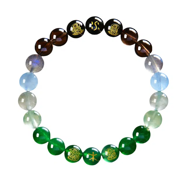 子婳 五行多宝补缺喜用金水土木火土木平衡转运招财 多色水晶 手串 男女同款情侣款