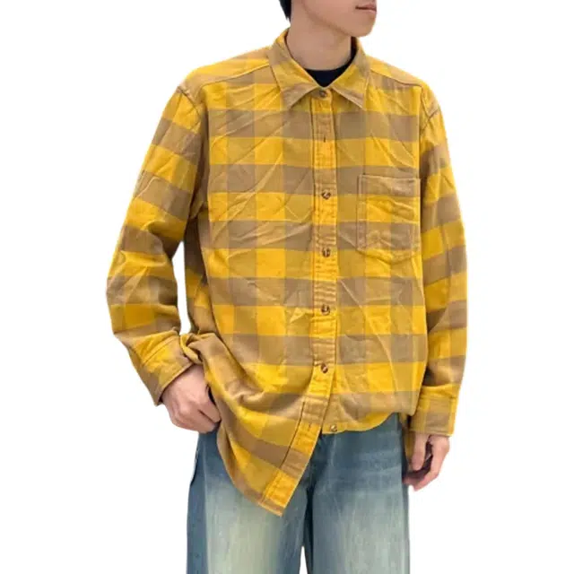 冈哉 美式复古经典格纹设计学院风慵懒松弛潮流日常通勤休闲百搭时尚柔软亲肤长袖衬衫 男女同款