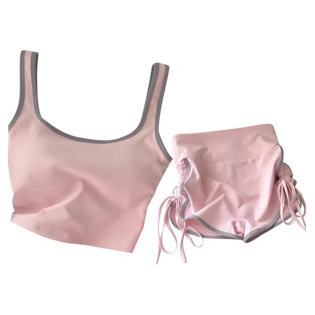 俏韵 圆领夏季吊带甜美可爱短裤舒适薄款家居服可外穿睡衣套装 女款