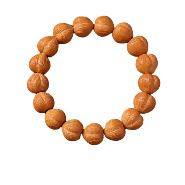 灵晔 国潮新中式单圈屁桃聚宝盆佛珠念珠文玩盘玩高级轻奢吉祥如意万事顺遂招财纳福平安#好运 猴头核桃 手串 男女同款情侣款