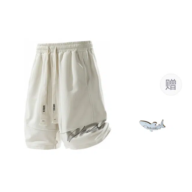 大白鲨 宽松喷彩运动篮球五分裤休闲短裤 男款