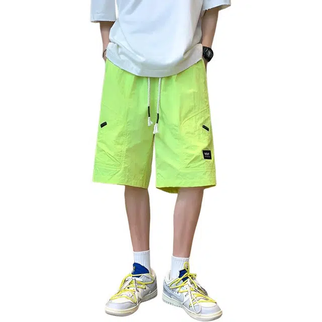 左岸 夏季美式休闲风纯色百搭时尚日常通勤户外活动宽松舒适透气吸汗冰爽帅气潮牌工装短裤 男款