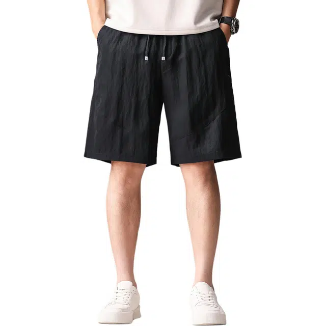 贵色 夏季 城市机能系列吸湿排汗纯色弹力口袋运动速干透气轻薄日系复古百搭五分冰丝中裤休闲短裤 宽松 男女同款