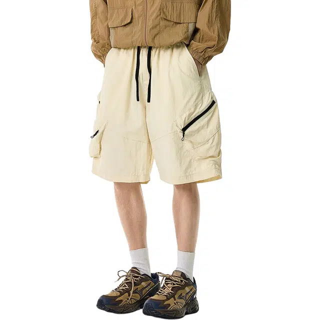 米素力 冰丝夏季宽松休闲裤中腰工装短裤 男款