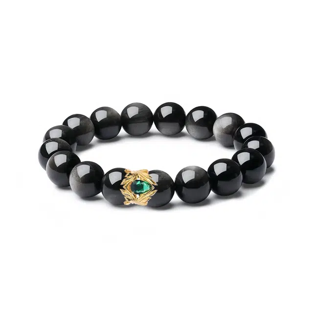 【冠冕】 眰恦 五行属水轻奢小众设计黑武士旺桃花暴力吸金 佳偶天成钟情久久好运天然 黑曜石 手串 男款