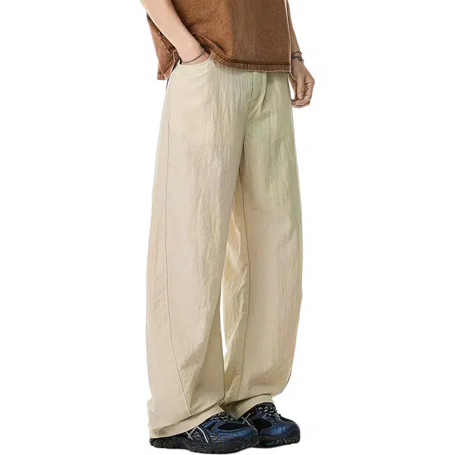 米素力 高端宽松速干纯色中腰长裤休闲裤 男款