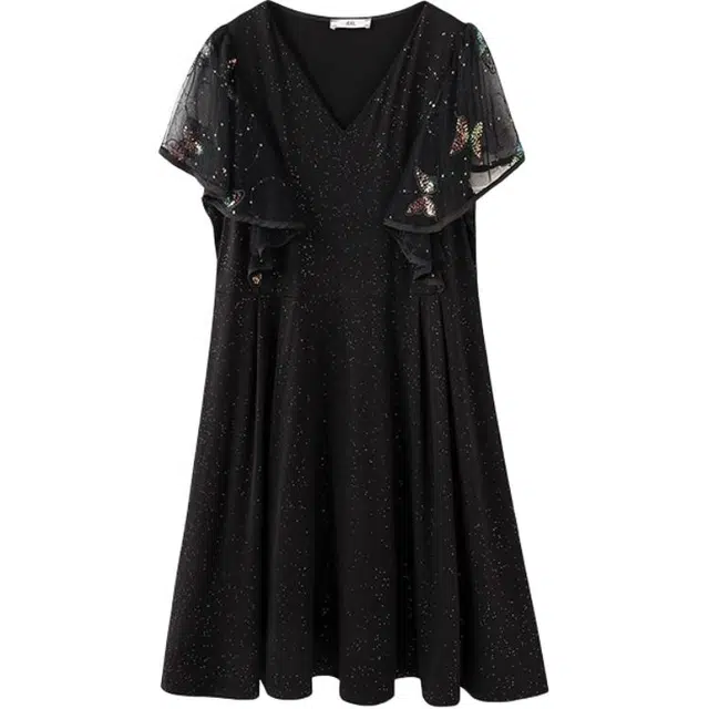 云妃秀 大码时尚休闲宽松显瘦遮肉百搭气质胖妹妹夏季短袖连衣裙 女款