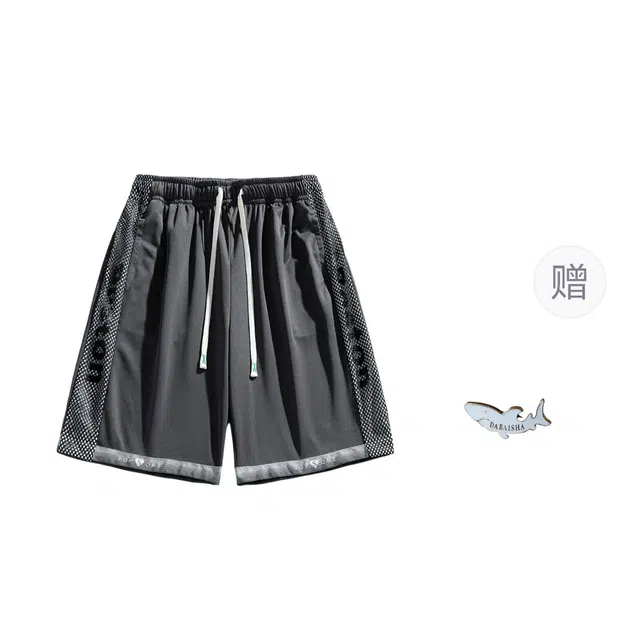 大白鲨 纯色春夏大码透气空调裤运动五分休闲短裤 男款