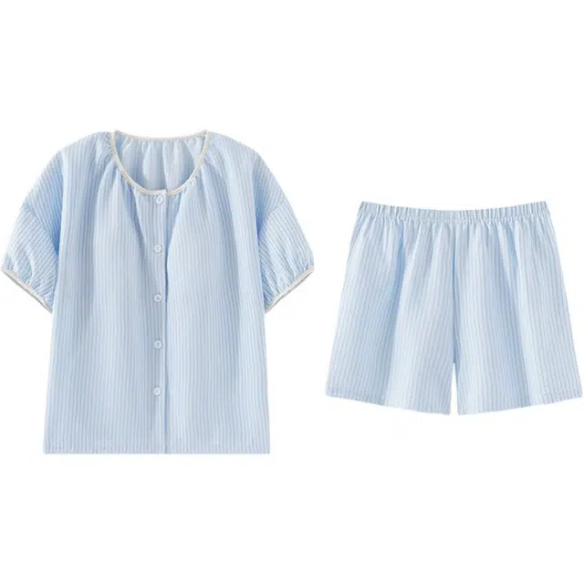 欧诗帛 云朵棉夏季带胸垫女宽松短袖可外穿甜美可爱高颜值家居服睡衣套装 女款