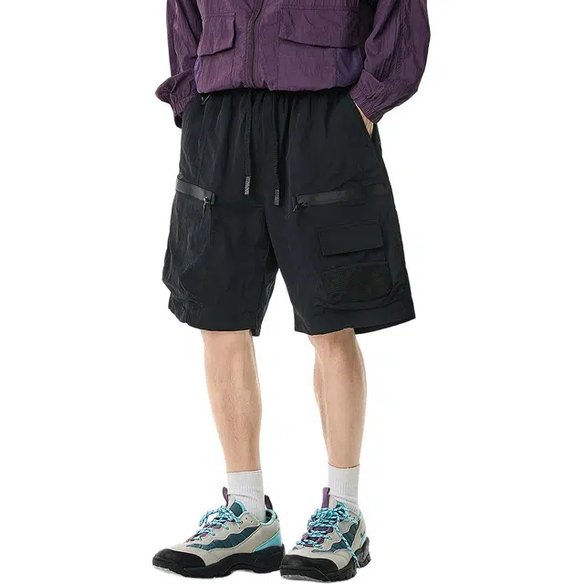 米素力 冰丝阔腿宽松中腰工装短裤 男款