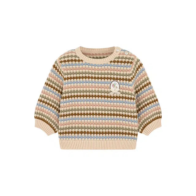 英氏毛衣 舒适保暖条纹套头长袖 婴幼童