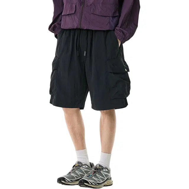 米素力 速干运动夏季休闲裤中腰工装短裤 男女同款