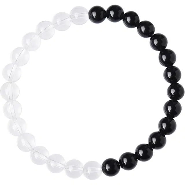 东海世家 黑曜石国潮新中式国风原创设计平安转运小清新气质#好运双眼彩虹眼 白水晶 手串 男女同款情侣款