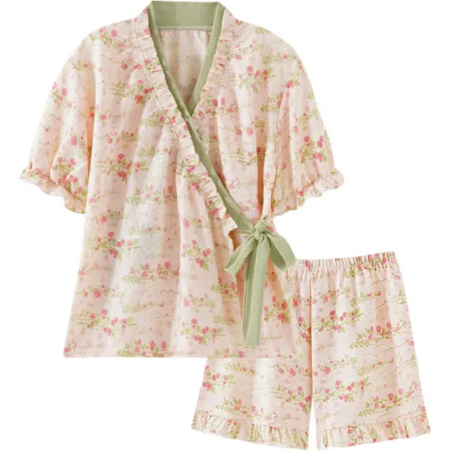 欧诗帛 云朵棉女士夏季韩版高颜值短袖短裤学生宽松家居服可外穿睡衣套装 女款