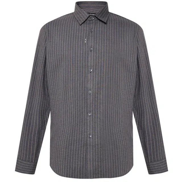 利郎 商务百搭尖领条纹秋季时尚修身长袖衬衫 男款