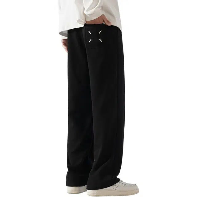 么宁 宽松直筒垂感拖地裤简约百搭舒适透气潮流时尚通勤运动休闲裤 男女同款