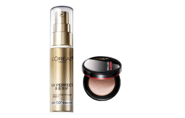 欧莱雅 黑胖子气垫隔离露彩妆套装 控油持久