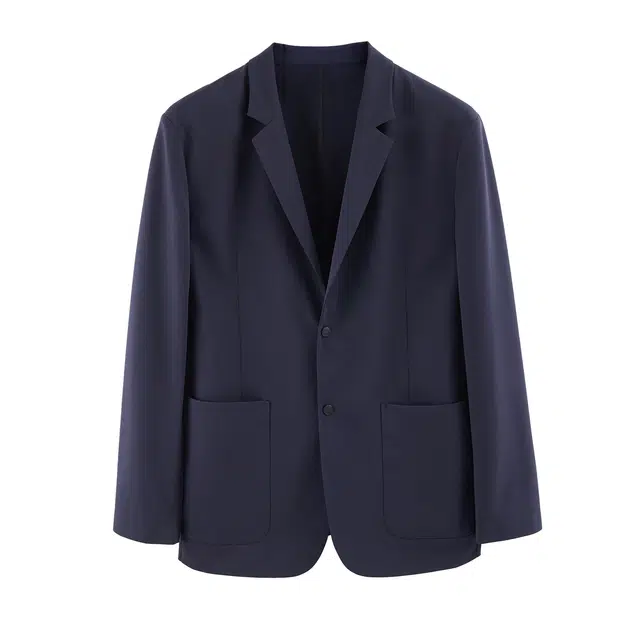 丹宁哲学 轻奢简约商务纯色长袖平驳领标准便服单西西装 男款