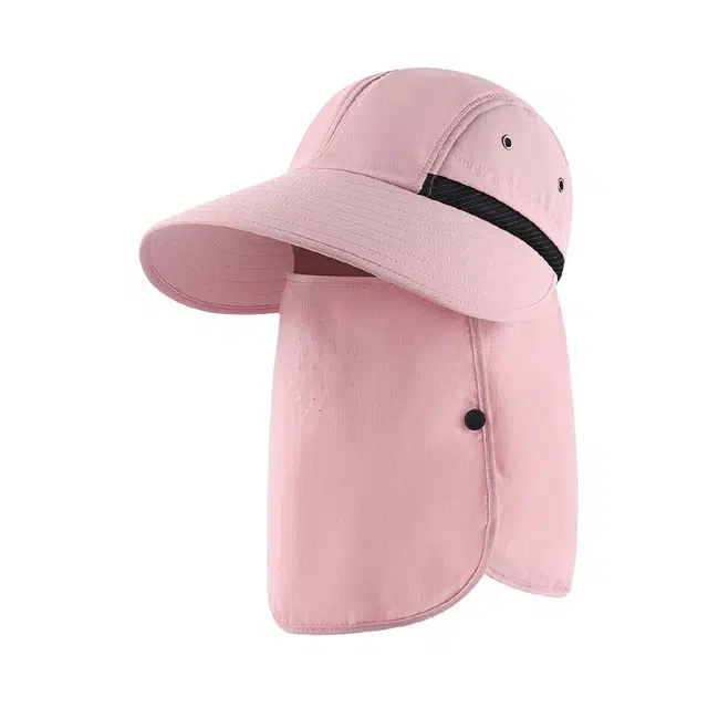 艾佳微 户外防晒帽采茶夏季防紫外线遮阳帽钓鱼登山徒步面罩 聚酯纤维 渔夫帽 男女同款情侣款