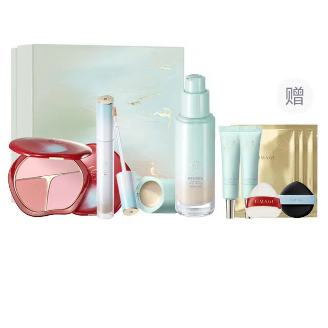 彩棠 桃你喜欢礼盒 控油易上色无瑕持久不脱妆服帖不卡粉遮瑕 黑眼圈泪沟提亮面中收缩膨胀色