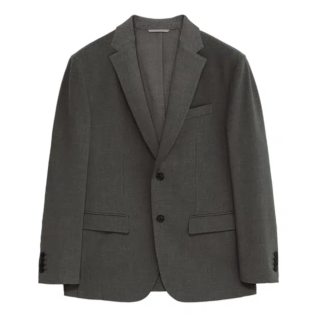 丹宁哲学 厚款易打理免烫面料纯色长袖平驳领标准便服单西西装 男款