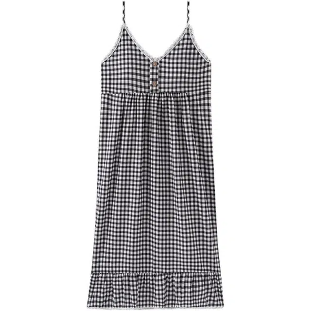 欧诗帛 夏季韩版云朵棉睡衣女士日系甜美带胸垫吊带学生家居服可外穿睡裙 女款