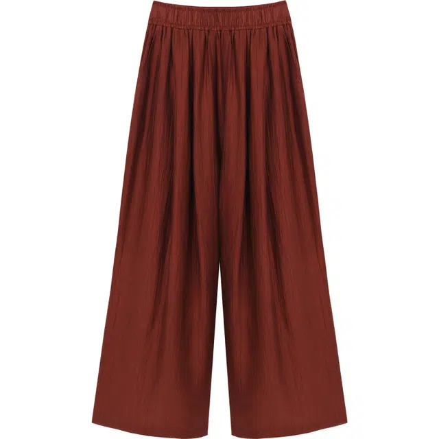 谜秀 红色夏季薄款通勤长裤休闲裤 女款