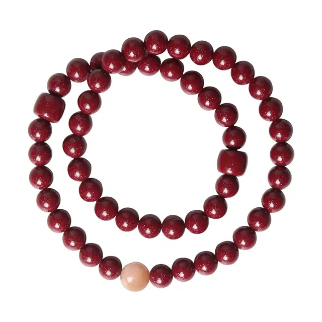 宣华意 新中式双层圆珠转运珠#好运 朱砂 手串 女款