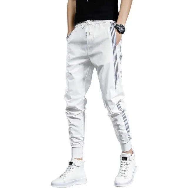 炳盛 条纹薄款修身束脚哈伦运动舒适百搭休闲裤 男女同款