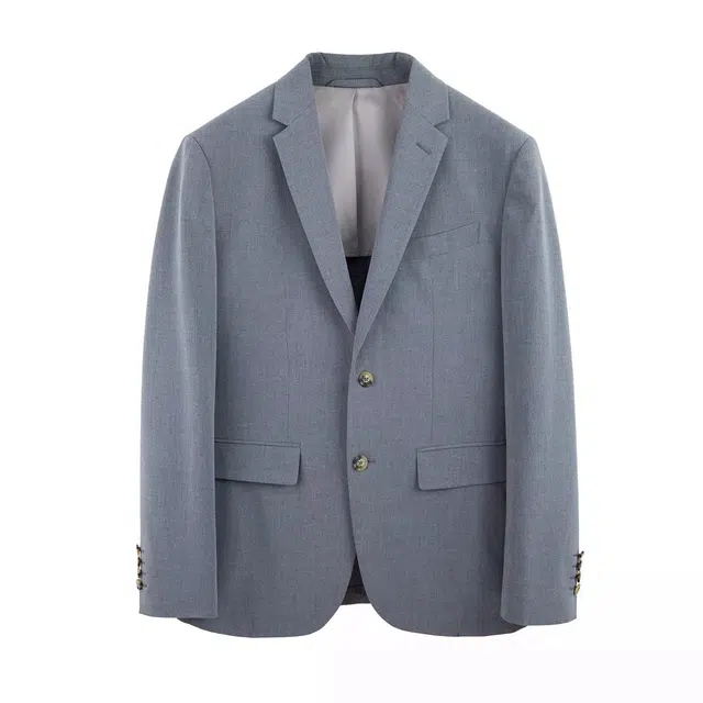 丹宁哲学 高档薄款抗皱面料纯色长袖平驳领标准便服单西西装 男款