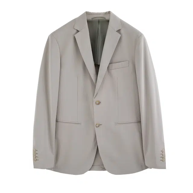 丹宁哲学 高档舒适修身纯色长袖平驳领标准便服单西西装 男款