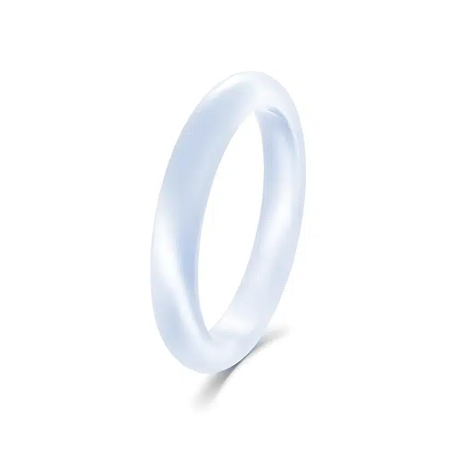 匠锁心玉 白月光冰光蓝 清透国潮新中式精致古风清冷感温润气质优雅小众镯子旗袍汉服百搭素圈女友甜蜜浪漫告白 琉璃 手镯 男女同款情侣款