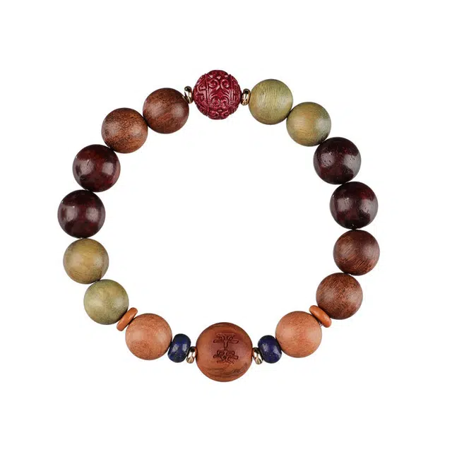 京华录 乙巳蛇年新中式转运本命佛文玩手饰 古风招财纳福平安喜乐生肖龙守护佛珠#好运 檀木 手串 男女同款情侣款