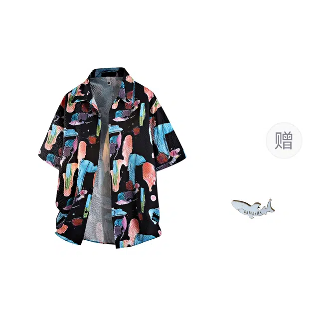大白鲨 时尚休闲百搭潮流短袖衬衫 男款