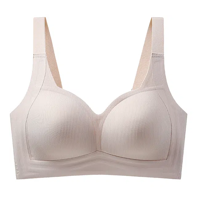 戴维诗 内衣女小胸聚拢大胸显小裸感条纹舒适轻薄光面无钢圈软支撑文胸 女款