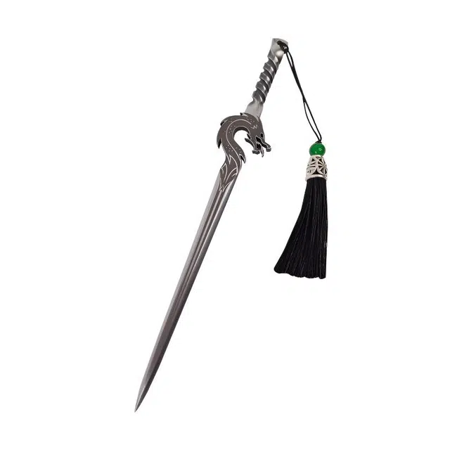 天子剑 小龙神剑碳钢一体锻造剑身皮套 未开刃 成品模型