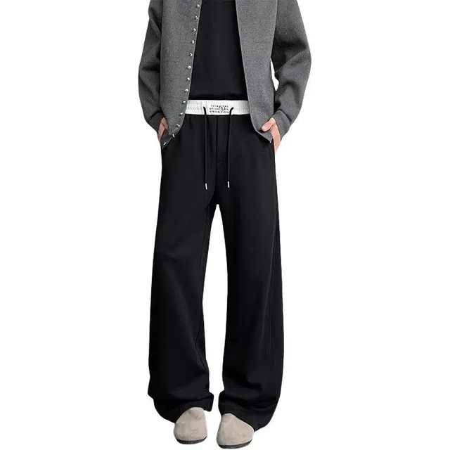 加荣 美式港风高街高级弯刀裤夏季轻薄透气潮牌痞帅垂感青少年户外出行百搭宽松慵懒风卫裤窄版显瘦直筒阔腿裤休闲裤 男女同款