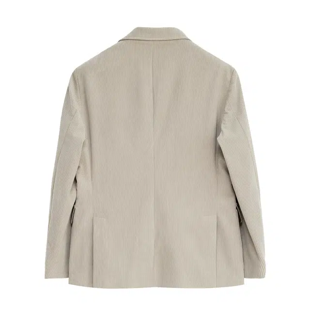 丹宁哲学 高档抗皱灯芯绒面料纯色长袖平驳领标准便服单西西装 男款