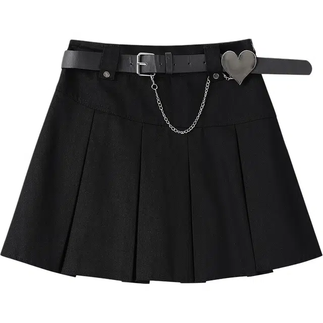 如续 通勤简约高腰设计感百褶休闲短裙 女款