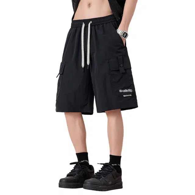 顶峰保罗 大口袋工装户外运动登山沙滩百搭无性别主义五分裤宽松大码中裤时尚潮流痞帅设计感休闲短裤 男女同款
