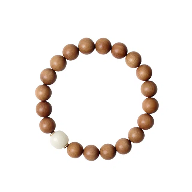 宣华意 单圈 新中式文艺复古佛珠 檀木 手串 男女同款情侣款